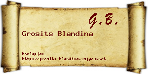 Grosits Blandina névjegykártya